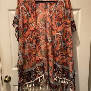Floral Kimono with Tassels